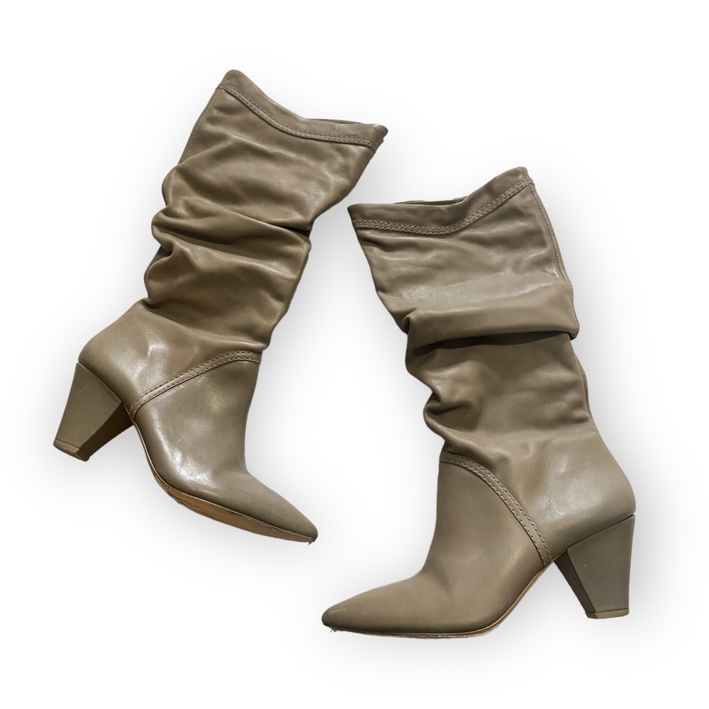 Zimmermann Taupe Leather Slouch Look boots, Size 40EU